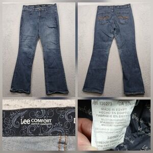 Lee Comfort Stretch Waistband Straight Leg Jeans Womens 11 Medium Blue Denim EUC